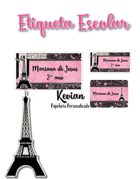 Etiqueta Escolar Paris - Kit 2
