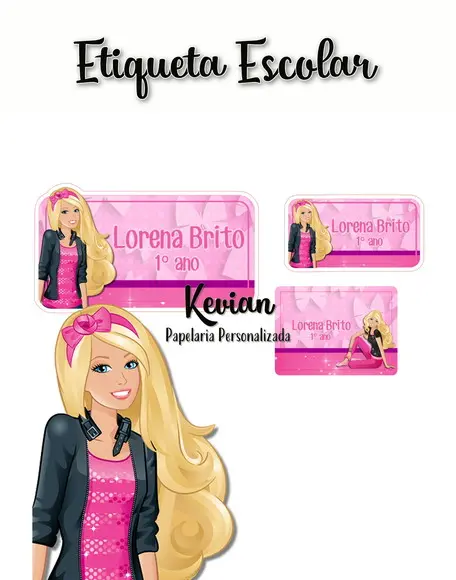 Etiqueta Escolar Barbie - Kit 1