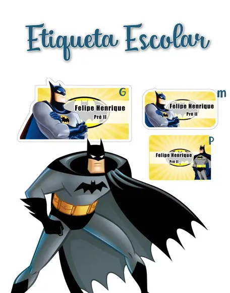 Etiqueta Escolar Batman - Kit 2