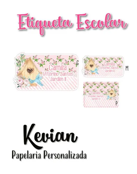 Etiqueta Escolar Jardim Encantado - Kit 2