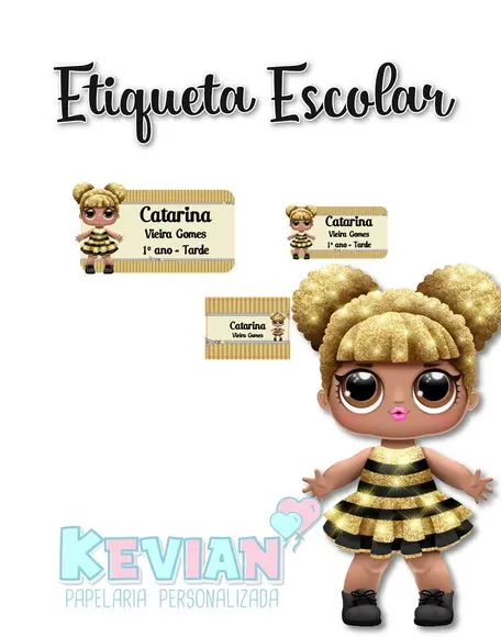 Etiqueta Escolar Lol Queen - Kit 3