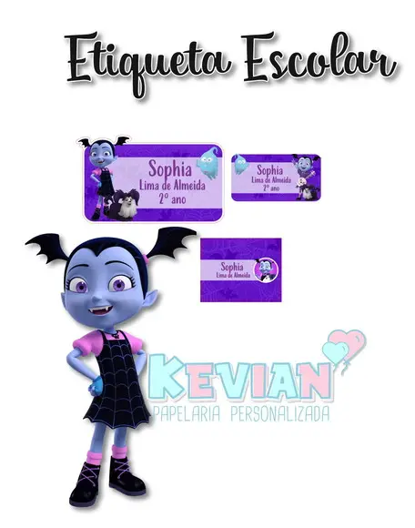 Etiqueta Escolar Vampirina - Kit 2