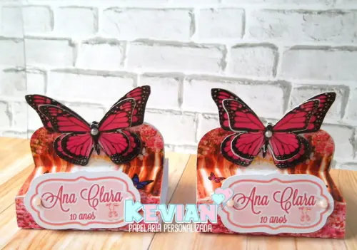 Caixinha Dois Bis Borboleta Pink