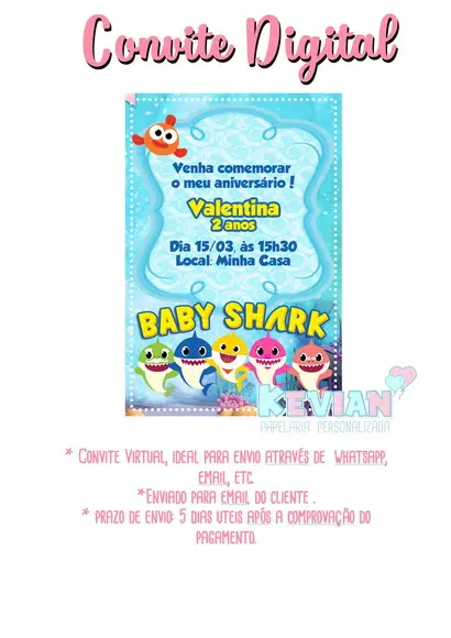 Convite Digital Baby Shark