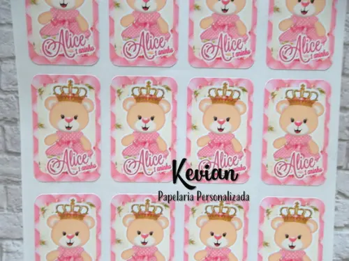 30 Adesivo Aromatizador Ursinha Princesa
