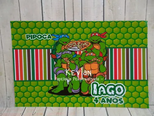 Adesivo Pipoca Tartarugas Ninja