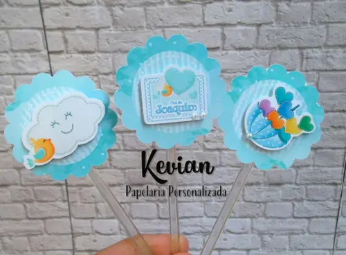 30 Topper Docinho Chuva de Amor Menino