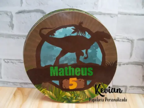 30 Adesivo Latinha Jurassic