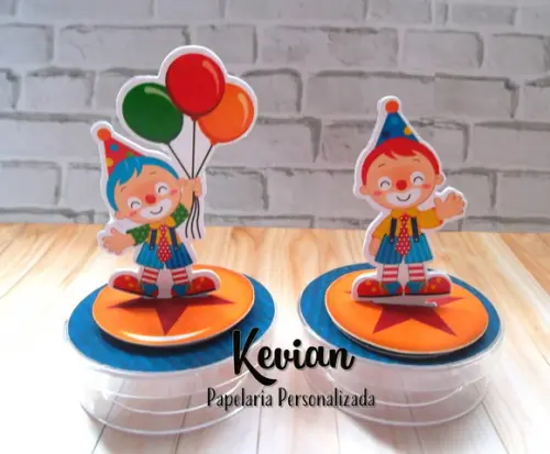 20 Latinha Aplique em Pé Circo