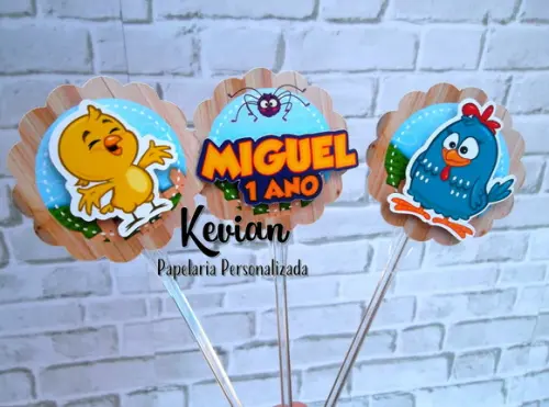 30 Topper Docinho Galinha Pintadinha