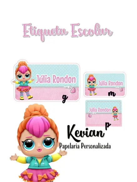 Etiqueta Escolar Lol - Kit 2