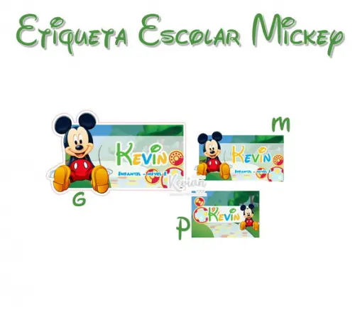 Etiqueta Escolar Mickey - Kit 2