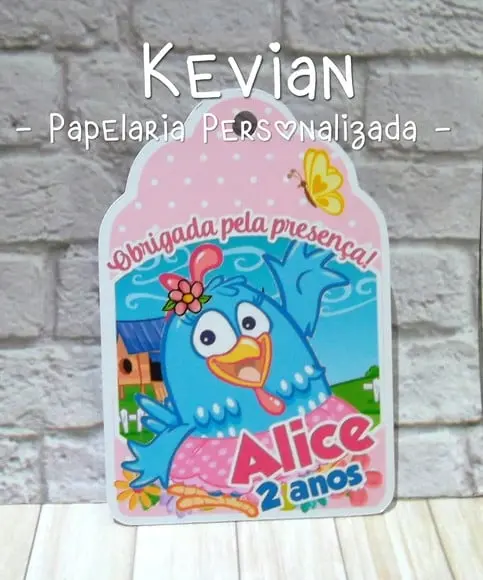 30 Tag Agradecimento Galinha Pintadinha Rosa