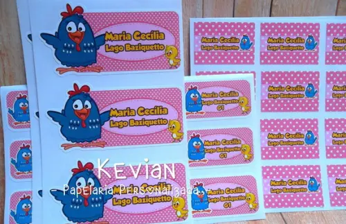 Etiqueta Escolar Galinha Pintadinha - Kit 2