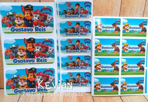 Etiqueta Escolar Patrulha Canina - Kit 2