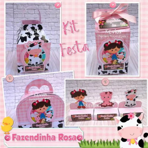 Kit Festa Fazendinha Menina 50 Itens
