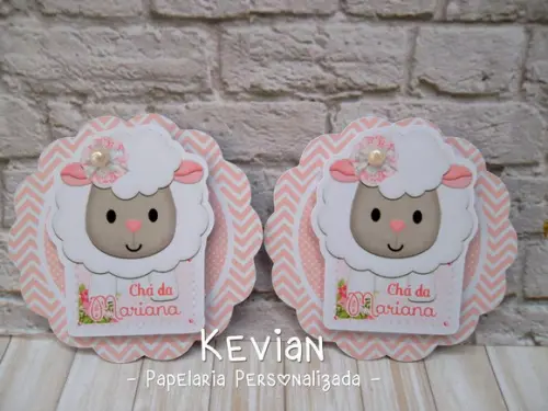 20 Aplique 5cm Redondo Ovelhinha