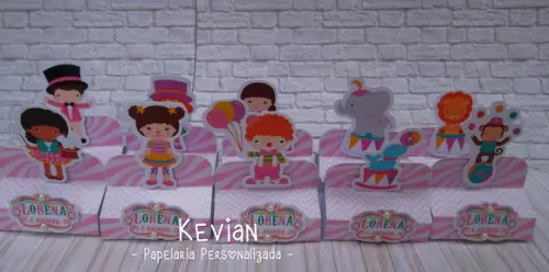 Caixinha Dois Chocolates Circo Rosa