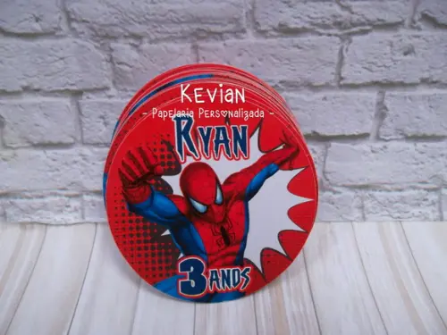 30 Adesivo Redondo Homem Aranha
