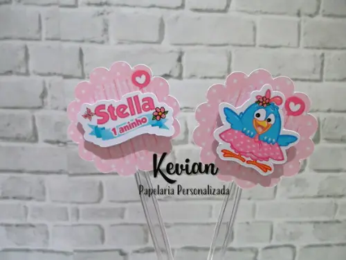 25 Topper Docinho Galinha Pintadinha Rosa