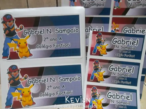 Etiqueta Escolar Pokemon - Kit 2