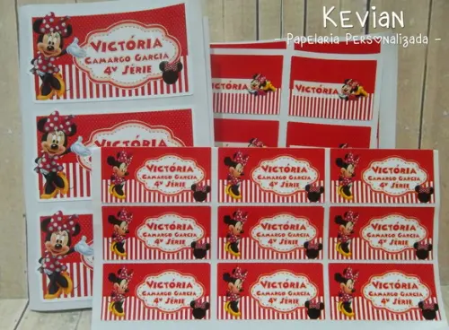 Etiqueta Escolar Minnie - Kit 2