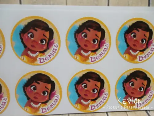 Adesivo Copinho Docinho Brigadeiro Moana - 3cm