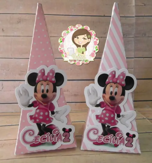 Caixa Pirâmide Minnie Rosa
