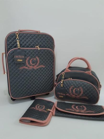 KIT MALA DE BAGAGEM, BOLSA G, PORTA DOCUMENTO E TROCADOR
