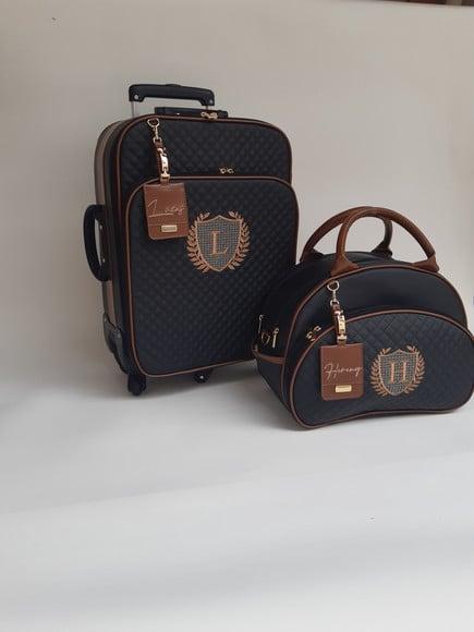 Kit Mala De Rodinha E Bolsa Passeio Média