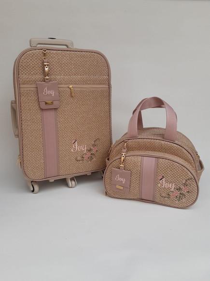 Kit Personalizado Mala De Rodinhas E Bolsa Grande