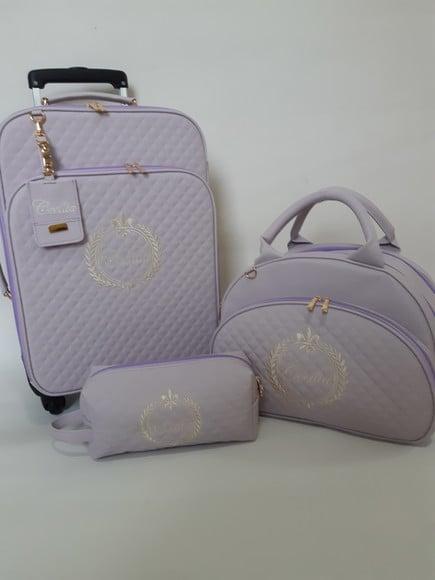 Kit Rachel (Mala de Rodinha, bolsa G, necessaire)