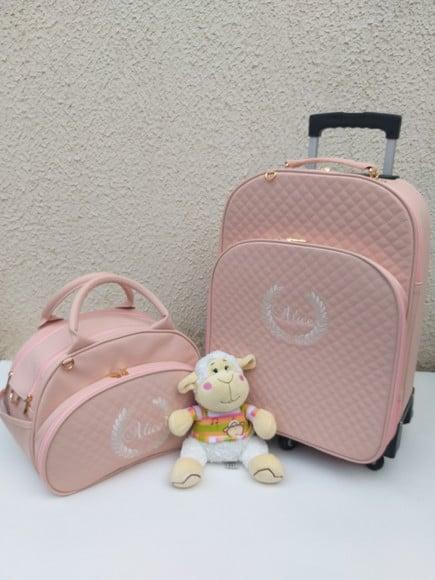 Mala de rodinha + bolsa passeio M