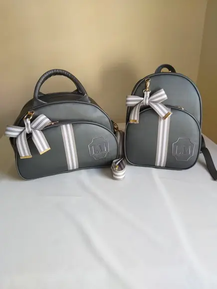 Kit Bolsa e Mochila Maternidade tamanhos G e trocador