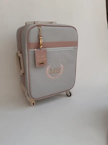 Kit Mala De Rodinhas, Bolsa Passeio M,frasqueira, Porta Doc.