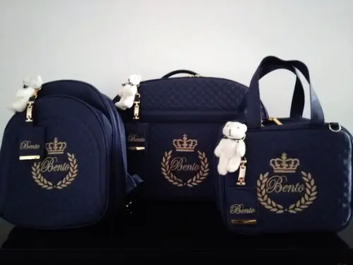 Kit maternidade Mala de Mão + Porta Mamadeira e Mochila G