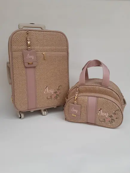 Kit Personalizado Mala De Rodinhas E Bolsa Grande
