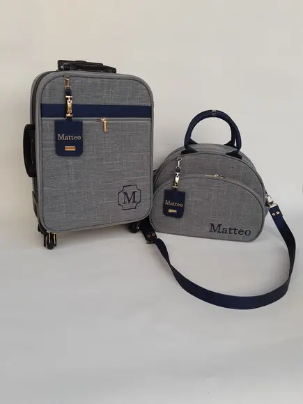 Kit Personalizado Mala de Rodinhas e Bolsa Passeio Grande