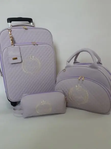 Kit Rachel (Mala de Rodinha, bolsa G, necessaire)