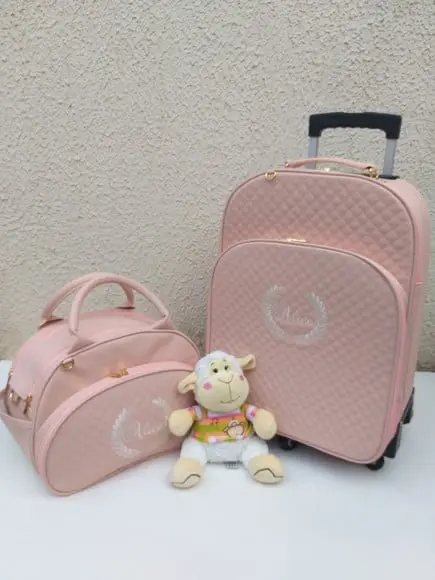 Mala de rodinha + bolsa passeio M