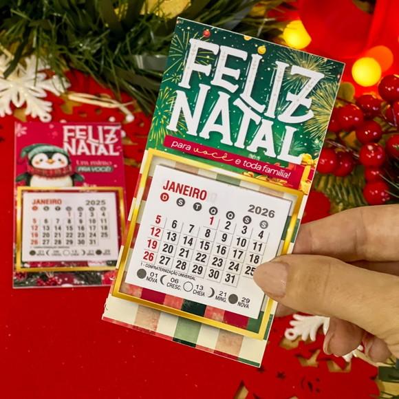 Brinde Natal Card com Calendário 2026 Personalizado com Imã