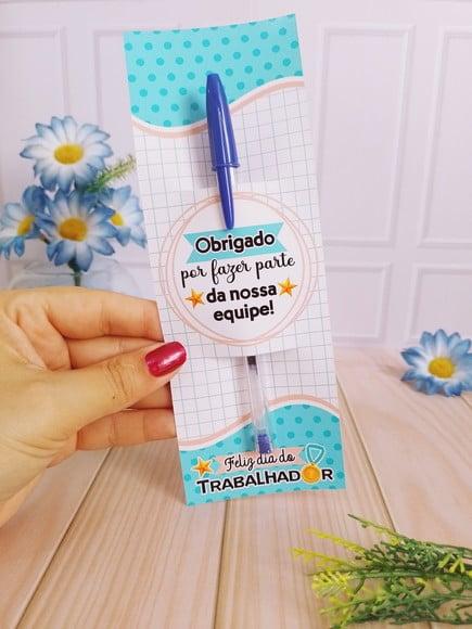 Porta Caneta Personalizada Dia do Trabalhador | Pegue e Mont