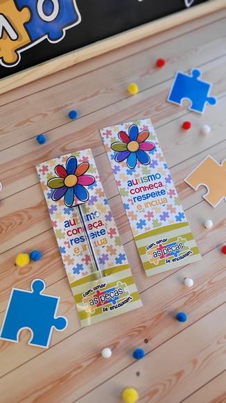 Cartão Personalizado com Caneta Lembrancinha Autismo