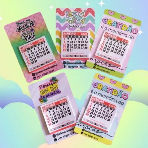 Mini Calendário Imã Personalizado 2026