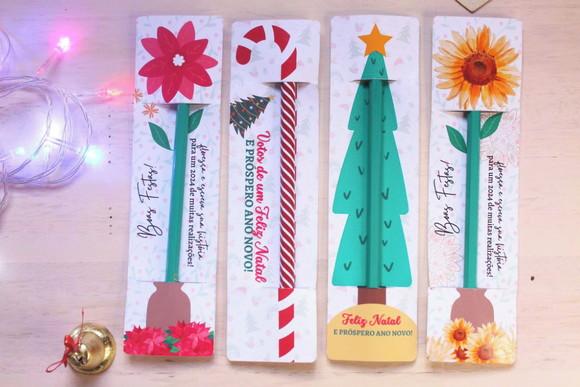 Cartão com Lápis Personalizado Natal