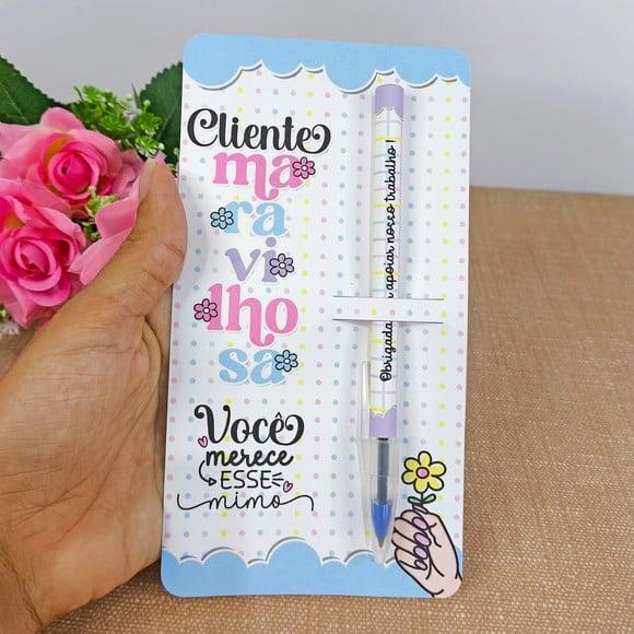 Cartão Caneta Mimo Lembrancinha Cliente