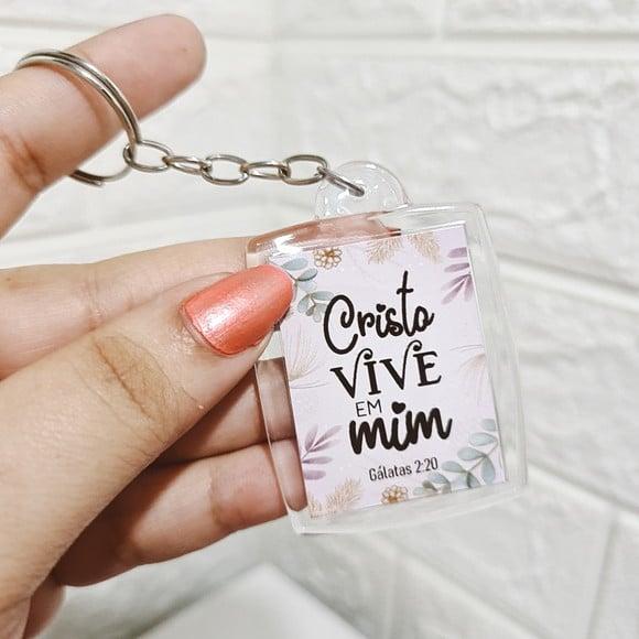 10 Chaveiros Personalizados Lembrancinha com Versículos Bíblico