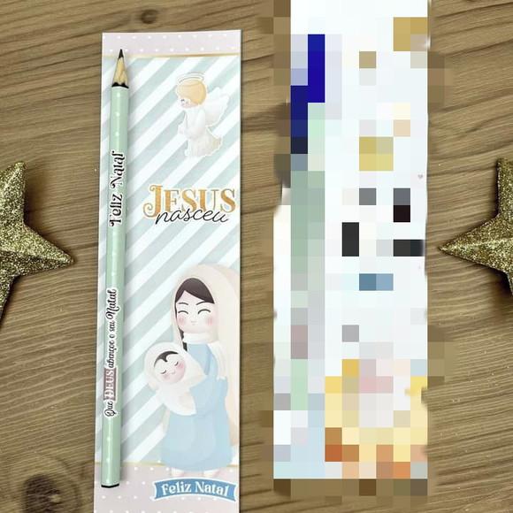 Cartão com Lápis Personalizado Natal Cristão