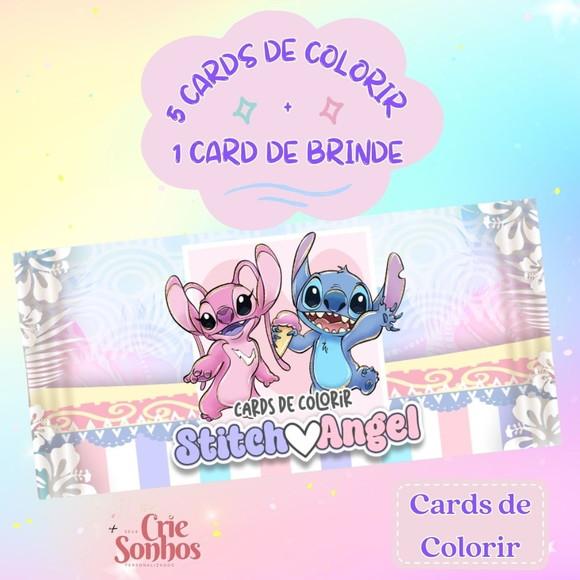 Cards para Colorir Stitch