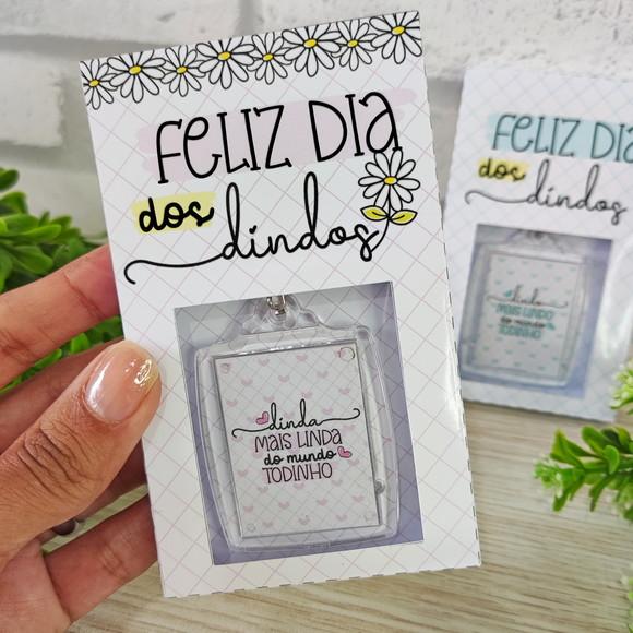 Chaveiro com Caixinha Mimo Dindos Padrinhos